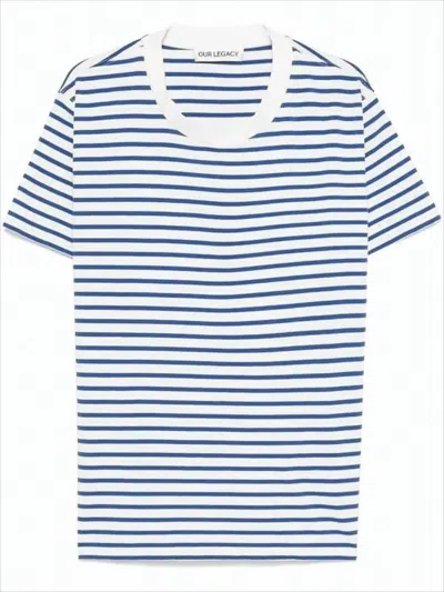 Our Legacy Classic Stripe Short-sleeve T-shirt In White
