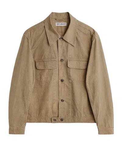 Our Legacy Coach Cotton Shirt Jacket In Brown