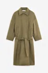 Our Legacy Court Belted Wool-blend Trench Coat In Green