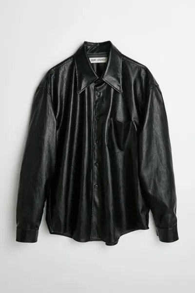 Pre-owned Our Legacy Coco 70's Faux Leather Shirt In Black