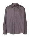 Our Legacy Purple Borrowed Shirt In Gray