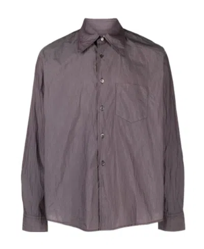 Our Legacy Purple Borrowed Shirt In Blackcurrant Parachu