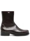 Our Legacy Camion Square-toe Leather Boots In Brown