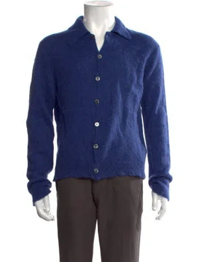 Pre-owned Our Legacy Collar Long Sleeve Cardigan In Blue
