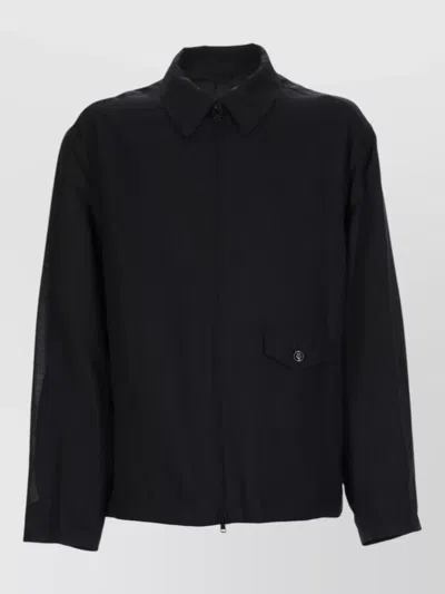 Our Legacy Collared Coat Front Pocket Buttoned Cuffs In Black