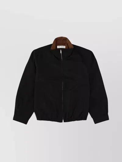 Our Legacy Collared Jacket With Elasticated Hem And Pockets In Black