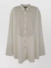 Our Legacy Collared Neck Tuxedo Shirt With Pleated Back In Gray