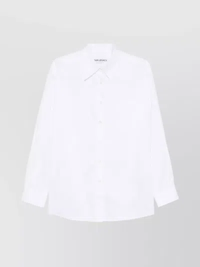 Our Legacy Collared Shirt With Buttoned Cuffs And Pocket In White Non Iron Crisp Cotton