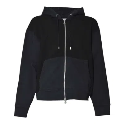 Our Legacy Color Block Black Zip-up Hoodie With Drawstring Hood