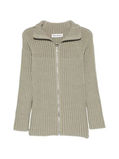 Our Legacy Column Zip Cardigan In Green