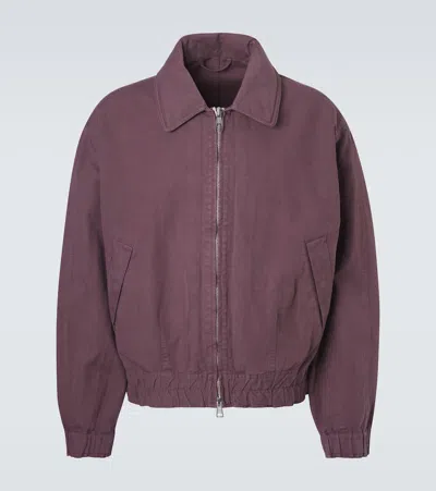 Our Legacy Command Cotton And Linen Bomber Jacket In Purple