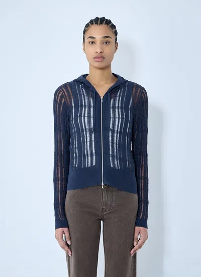 Our Legacy Compact Hooded Cardigan In Blue
