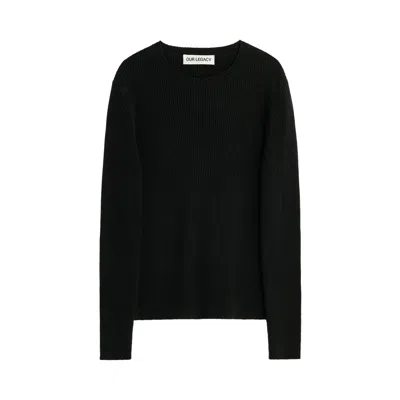 Pre-owned Our Legacy Compact Roundneck Almost Refined Silk 'black' | Men's Size 46