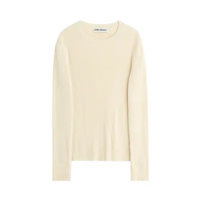 Pre-owned Our Legacy Compact Roundneck Neutral Refined Silk 'white' | Men's Size 50