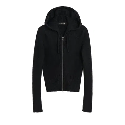 Pre-owned Our Legacy Compact Zipper Hood 'black Fuzzy Alpaca' | Women's Size 38