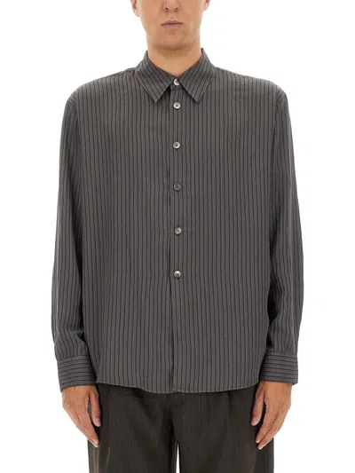 Our Legacy Contrasting Striped Shirt In Gray