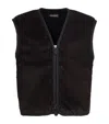 Our Legacy Corduroy Top Vest Zip-up Gilet In Black