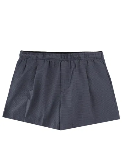 Our Legacy Minimalist Cotton-blend Textured Swim Shorts In Blue