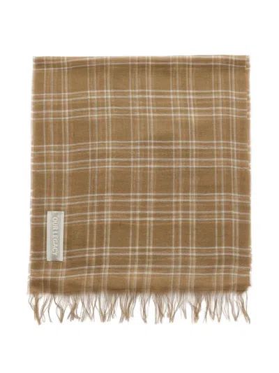 Our Legacy Cottage Grid-pattern Scarf In Purple