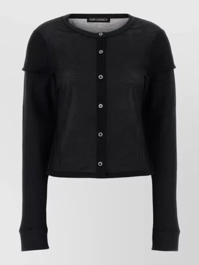 Our Legacy Cotton Blend Cardigan In Black
