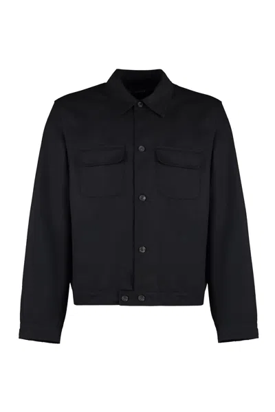 Our Legacy Cotton Blend Overshirt In Black
