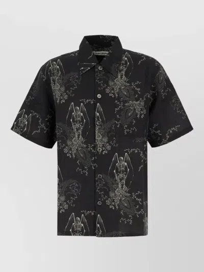 Our Legacy Mens Death Paisley Print Graphic-print Short-sleeve Cotton And Linen Shirt In Multi