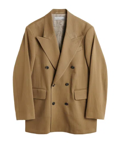 Our Legacy Cotton Double-breasted Blazer In Green