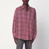 Our Legacy Checked Cotton Flannel Shirt With Chest Pocket In Pink
