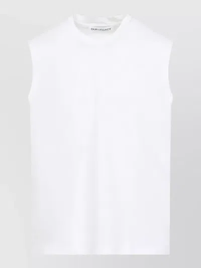Our Legacy Cotton Jersey Tank Top Graphic Back In White