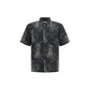 Our Legacy Mens Death Paisley Print Graphic-print Short-sleeve Cotton And Linen Shirt In Black