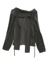 Our Legacy Cotton-wool Tie Blouse In Gray