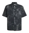 Our Legacy Mens Death Paisley Print Graphic-print Short-sleeve Cotton And Linen Shirt In Black
