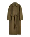 Our Legacy Court Belted Wool-blend Trench Coat In Green