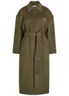 Our Legacy Court Belted Wool-blend Trench Coat In Green