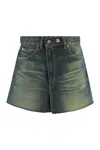 Our Legacy Malibu Skirt With Pockets And Frayed Hem In Navy