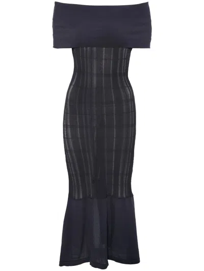 Our Legacy Cover Dress In Washed Navy Tech Cotton