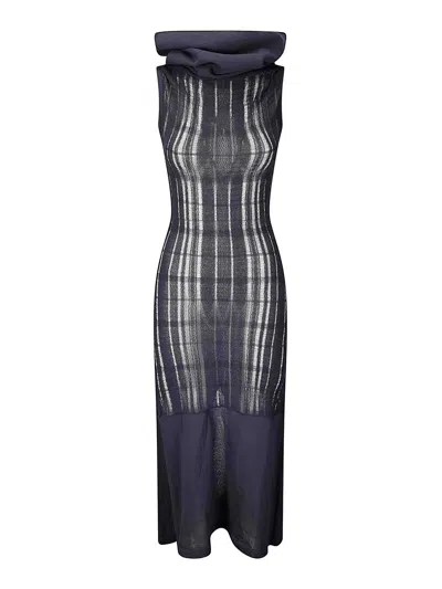 OUR LEGACY VESTIDO MIDI - AZUL OSCURO