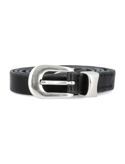 Our Legacy Cow Leather Belt For Men In Black