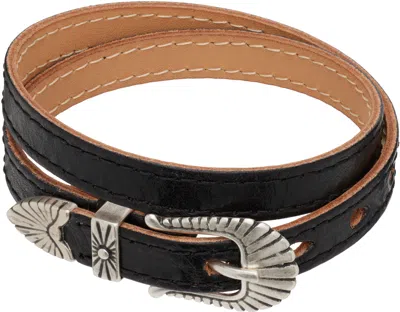 Our Legacy Cowboy Wraparound Bracelet In Black