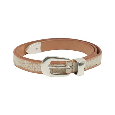 Pre-owned Our Legacy Cracked Leather Belt 'cream' | Women's Size 80