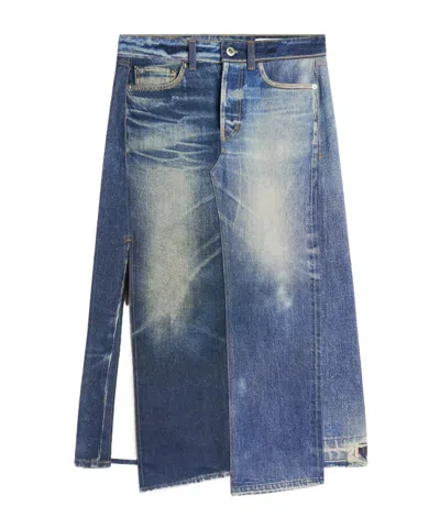 Our Legacy Craft Denim Midi Skirt In Multi
