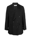 Our Legacy Crease-effect Double-breasted Blazer In Black