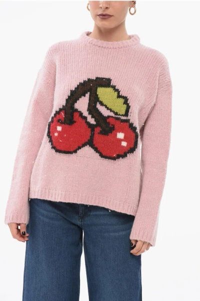 Our Legacy Crew Neck Candyfloss Cherry Wool Blend Pullover