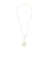 Our Legacy Beige Crochet Catch Necklace In White
