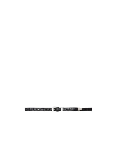Our Legacy Crocodile-embossed Belt In Black