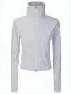 Our Legacy Cropped Long-sleeve Top With High Stand Collar In White