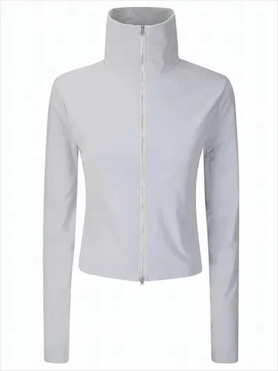 OUR LEGACY CROPPED LONG-SLEEVE TOP WITH HIGH STAND COLLAR