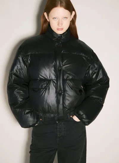 Our Legacy Black Cropped Inhale Puffa Down Jacket