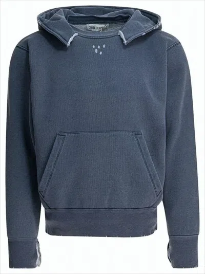 Our Legacy Cropped Vintage-inspired Relaxed Hoodie With Drawstring Hood In Multi