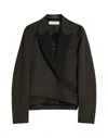 Our Legacy Cropped Wrap Blazer With Textured Fabric In Animal Print